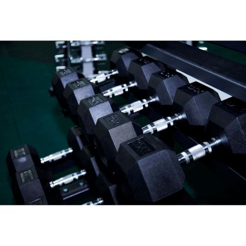 Гантель гексагональная обрезиненная PROFI-FIT 5 кг